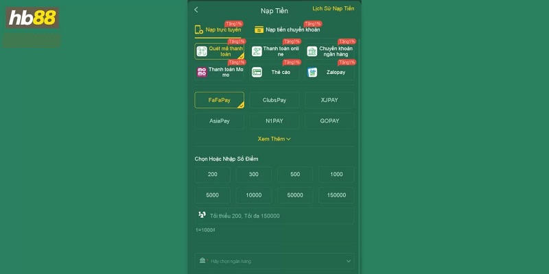 9 hình thức nạp tiền dễ dàng với nhà cái Hb88